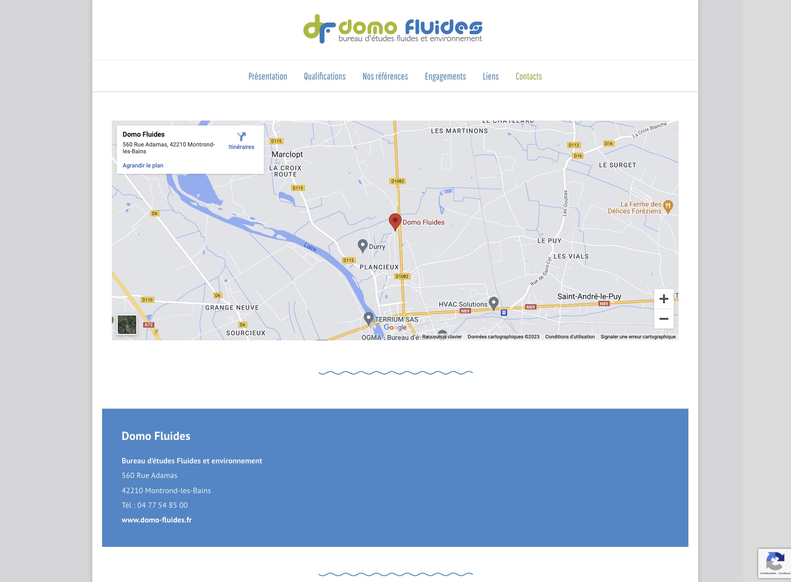DOMO FLUIDES- creation site internet administrable