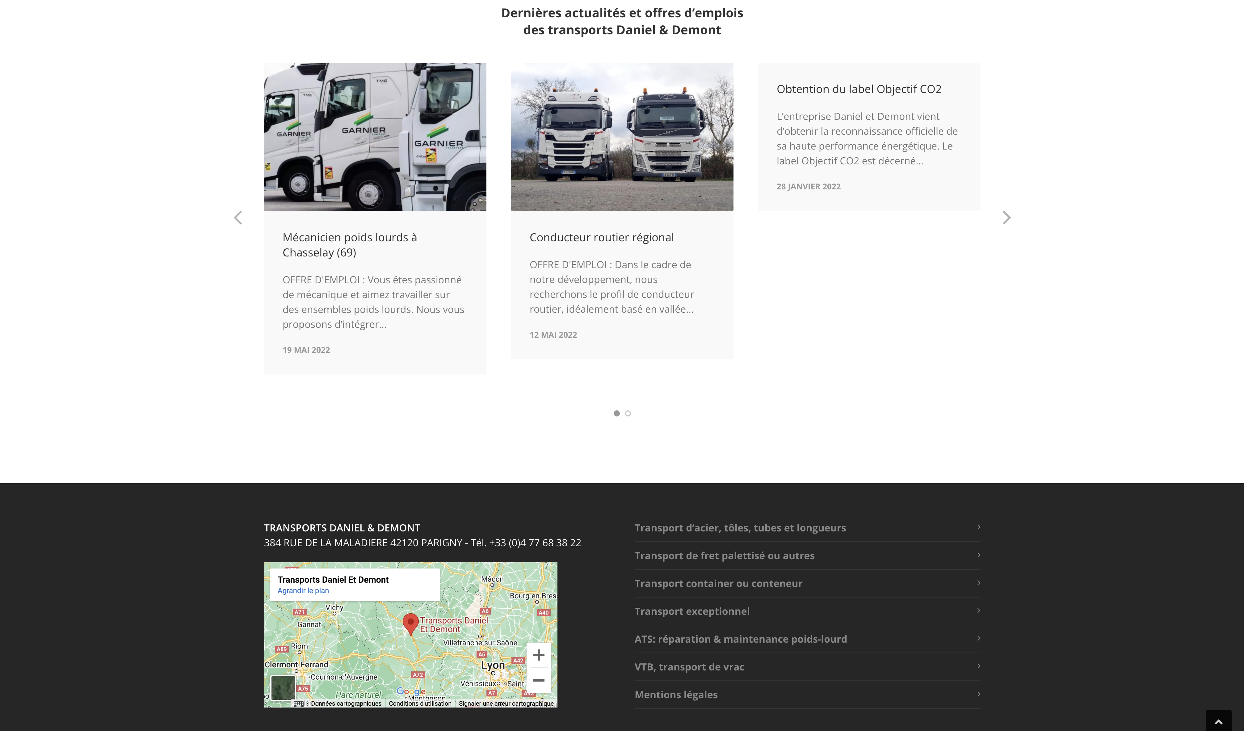 transport - creation site internet wordpress